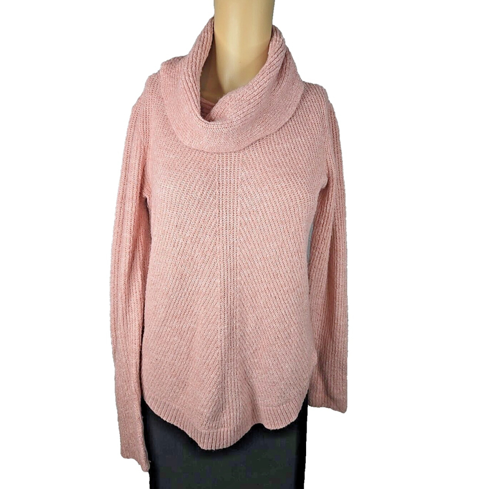 Tahari Women's Pink Cowl Neck Long Sleeve Sweater Size XS